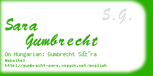sara gumbrecht business card